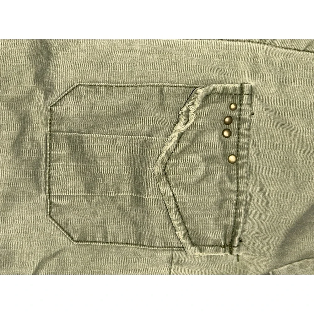 We The Free by Free People Sergeant Ruffle utility jacket XS Olive Green